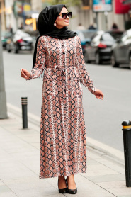 Saumon - Nayla Collection - Robe Hijab 14060SMN - Thumbnail