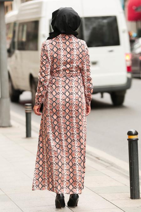 Saumon - Nayla Collection - Robe Hijab 14060SMN - 3