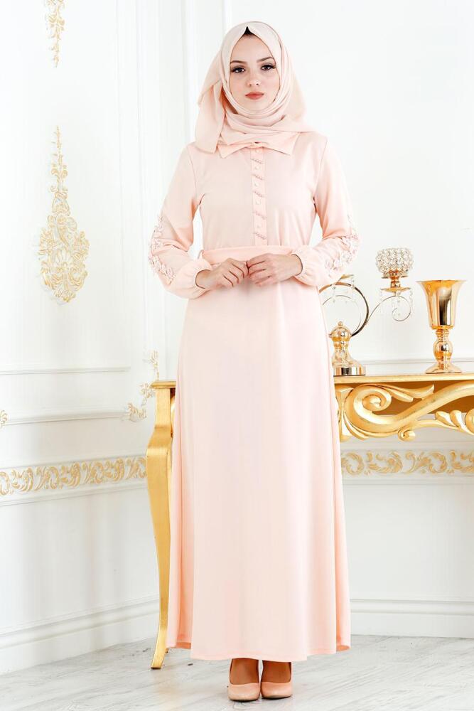 Saumon - Nayla Collection - Robe Hijab 2292SMN - 1