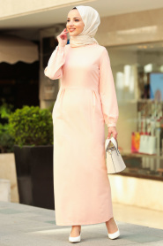 Saumon - Nayla Collection - Robe Hijab 42380SMN - Thumbnail