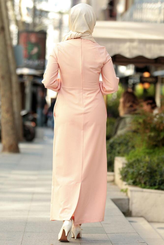 Saumon - Nayla Collection - Robe Hijab 42380SMN - 2