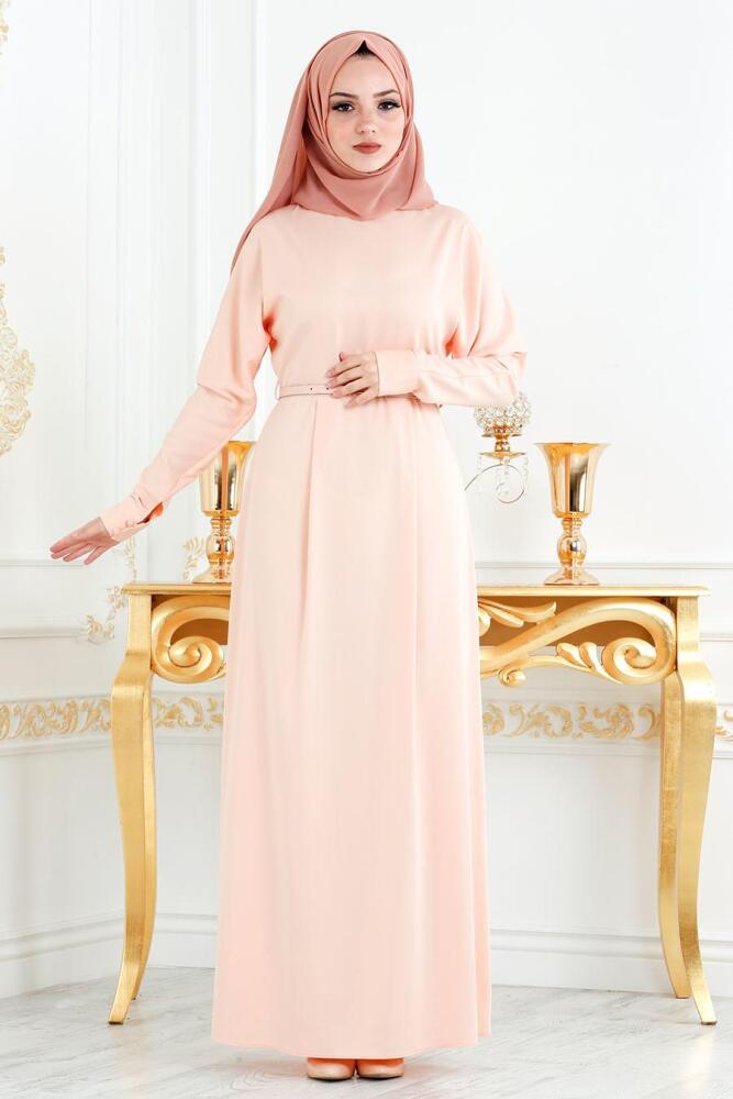 Saumon - Nayla Collection - Robe Hijab 7084SMN - 1