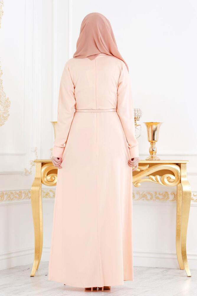 Saumon - Nayla Collection - Robe Hijab 7084SMN - 2
