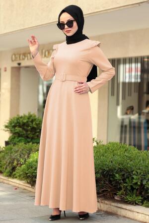Saumon - Nayla Collection - Robe Hijab 78240SMN - 1