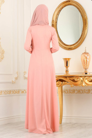 Saumon- Nayla Collection - Robe Hijab 79550SMN - Thumbnail