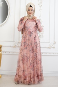 Saumon - Nayla Collection - Robe Hijab 8262SMN - Thumbnail