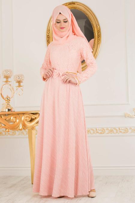 Saumon - Nayla Collection - Robes de Soirée 40370SMN - 2