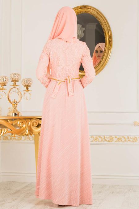 Saumon - Nayla Collection - Robes de Soirée 40370SMN - 3