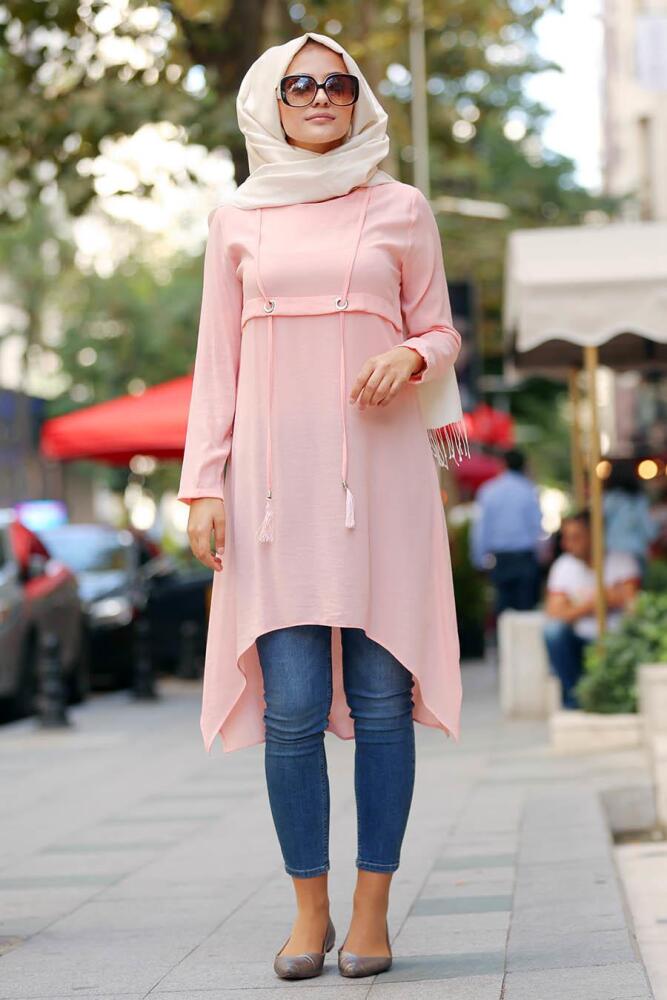 Saumon-Nayla Collection -Tunique Hijab 22250SMN - 1