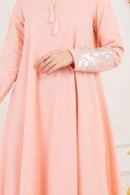 Saumon - Nayla Collection - tunique hijab 79521SMN - Thumbnail