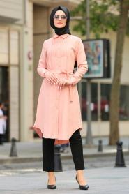 Saumon- Neva Style - Tunique Hijab 5079SMN - Thumbnail