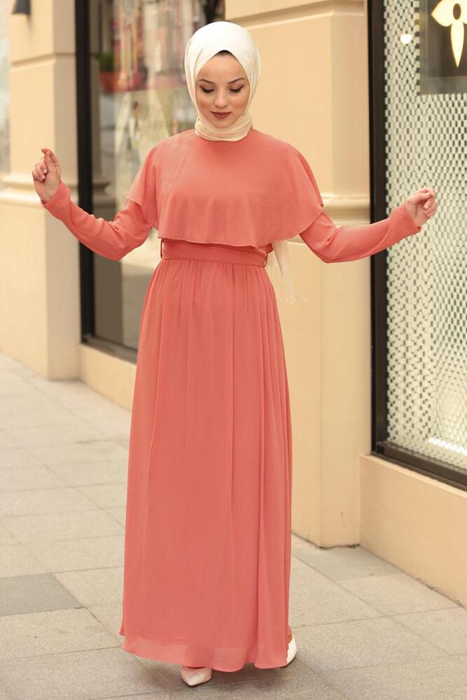 Saumonc- Nayla Collection - Robe Hijab 4166SMN - 1