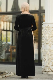 Saumonc - Neva Style - Robe En Velours Hijab - 120640SMN - Thumbnail