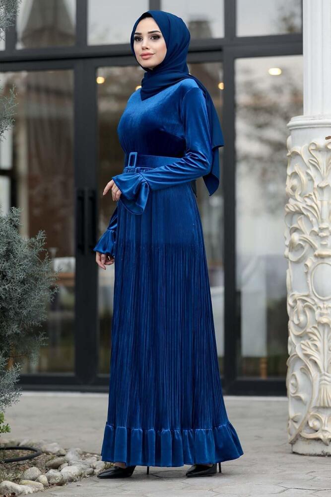 Sax Blue Hijab Dress 1430SX - 1