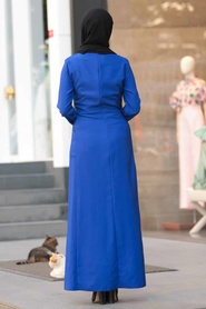 Sax Blue Hijab Dress 4275SX - Thumbnail