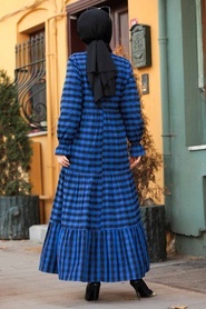 Sax Blue Hijab Dress 4326SX - Thumbnail