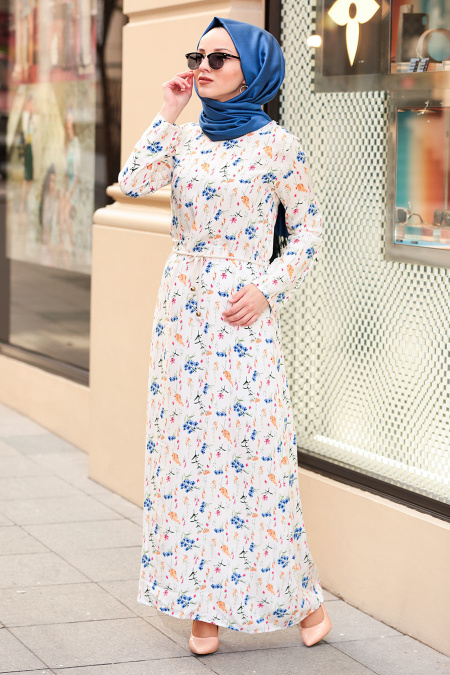 Sax Blue Hijab Dress 5354SX 