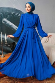 Sax Blue Hijab Dress 5796SX - Thumbnail