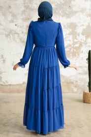 Sax Blue Hijab Dress 57970SX - Thumbnail