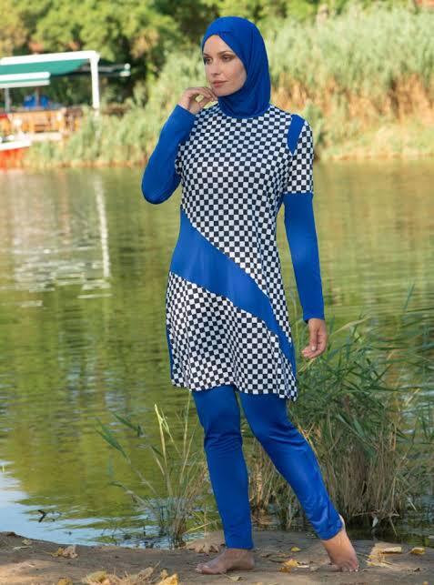 Sax Blue Hijab Swimsuit 1851SX - 1