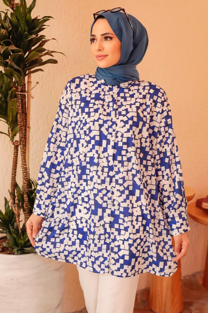 Sax Blue Hijab Tunic 3424SX - 2
