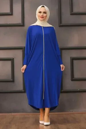 Sax Blue Hijab Turkish Abaya 1772SX 