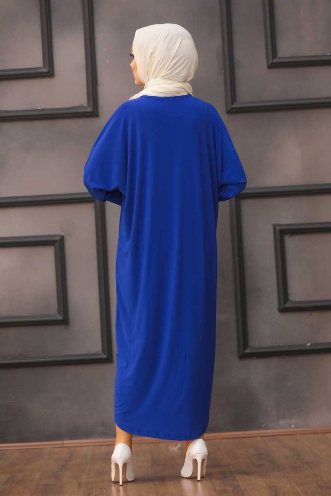 Sax Blue Hijab Turkish Abaya 1772SX - 2