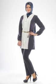 Seden - Belted Navy Blue Tunic - Thumbnail