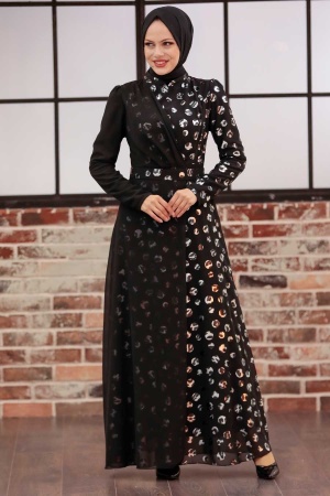 Neva Style - Modern Silver Muslim Bridal Dress 32432GMS - 2