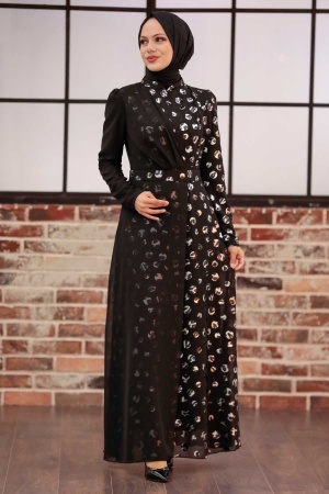 Neva Style - Modern Silver Muslim Bridal Dress 32432GMS - 5