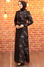 Neva Style - Luxorious Silver Islamic Prom Dress 3243GMS - Thumbnail