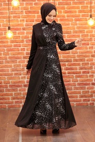 Neva Style - Luxorious Silver Islamic Prom Dress 3243GMS - Thumbnail