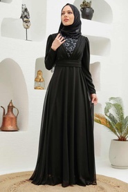 Neva Style - Plus Size Silver Modest Islamic Clothing Wedding Dress 56280GMS - Thumbnail
