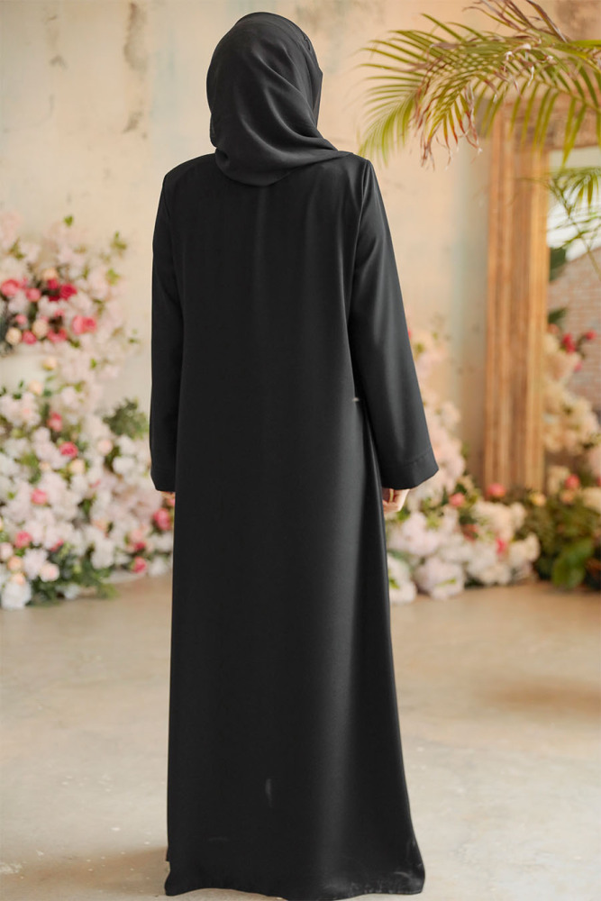 Silver Modest Dubai Abaya 29106GMS - 5