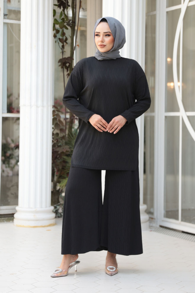Siyah Tesettür İkili Takım 12941S - 1