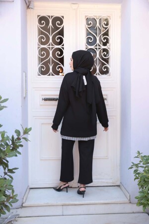Siyah Tesettür Modal İkili Takım 17412S - 3