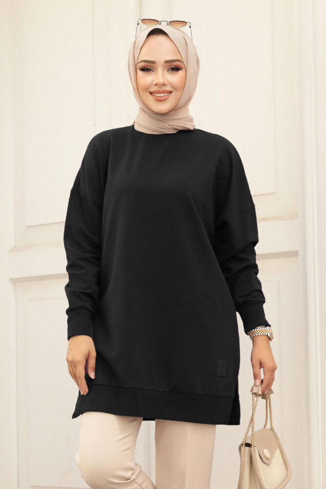 Siyah Tesettür Tunik 30644S - NEVA STYLE
