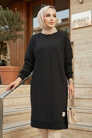 Siyah Tesettür Tunik 30645S - 1