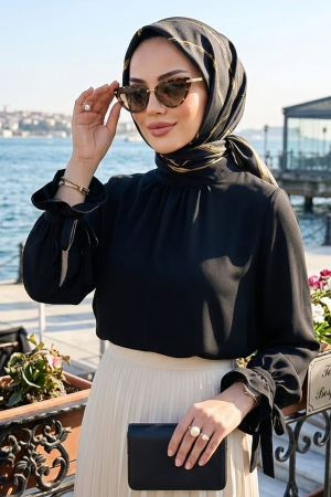 Siyah Tesettür Tunik 6285S 