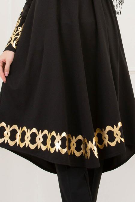 Siyah Tesettür Tunik 79521S - 2
