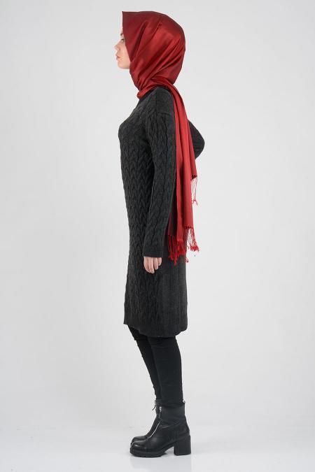 Siyah Triko Tesettür Tunik 3061-01S - 2