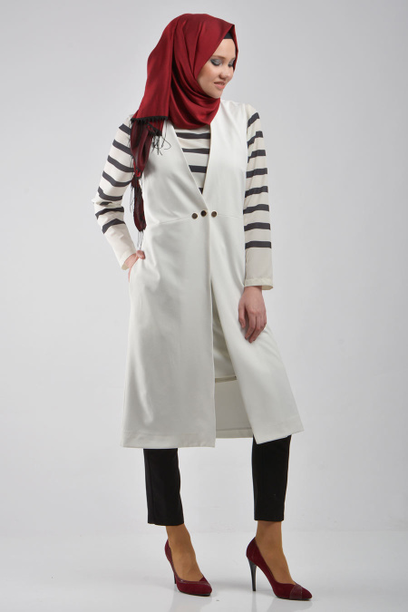 Skirt - White Hijab Skirt 5038B