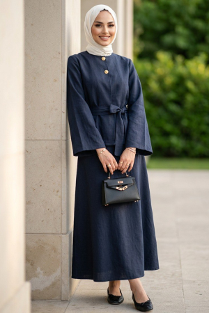 Skirted Anthracite Modest Two-Piece Set 8304ANT - 1