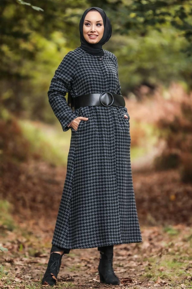 Smoke Color Hijab Coat 5510FU - 2