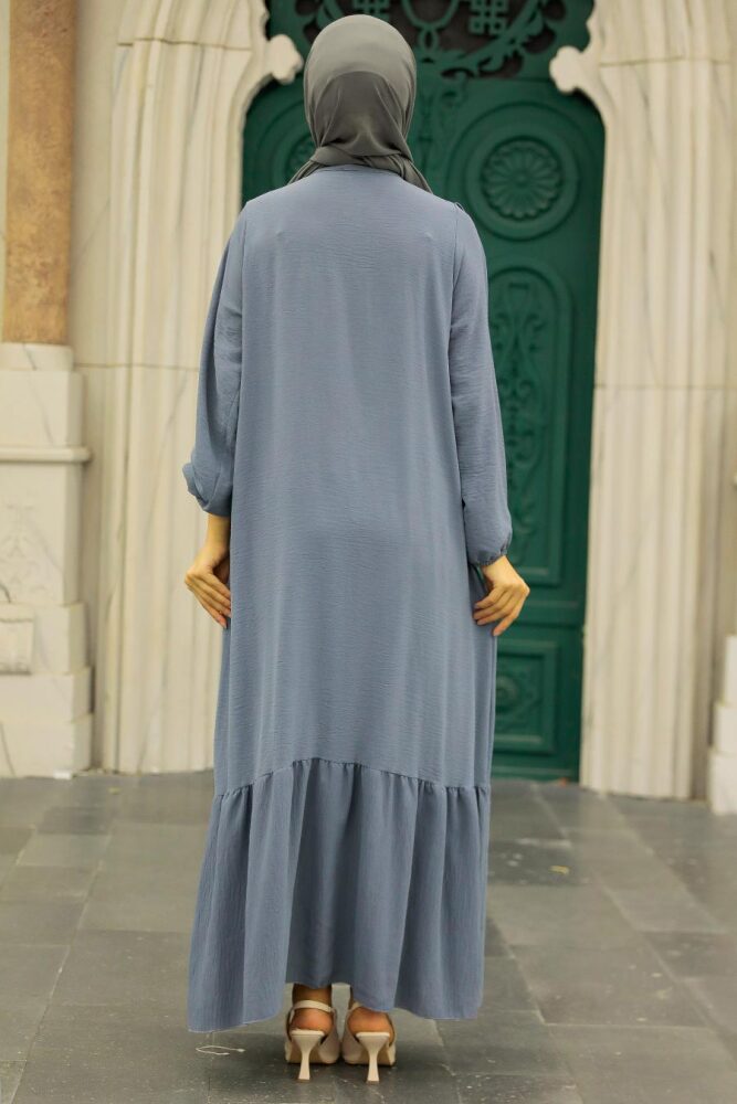 Smoke Color Hijab Dress 7681FU - 2