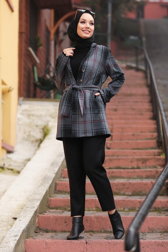 Smoke Color Hijab Jacket 5600FU - 1