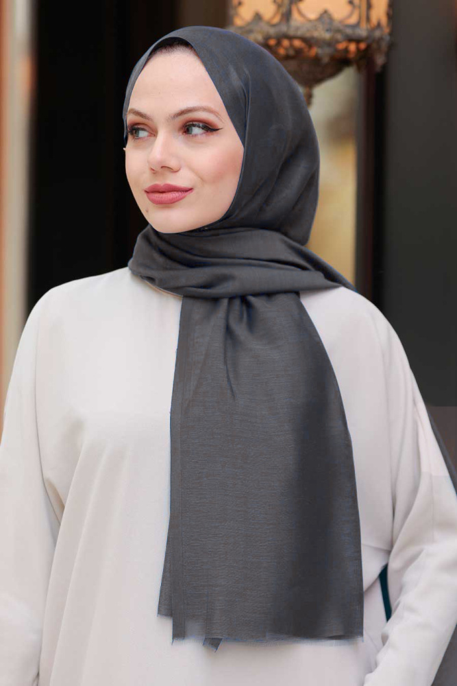Smoke Color Hijab Shawl 48410FU - 1
