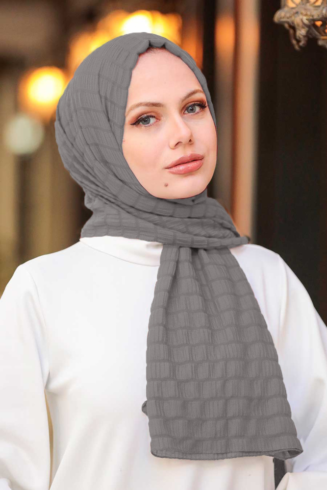 Smoke Color Hijab Shawl 51051FU - 1