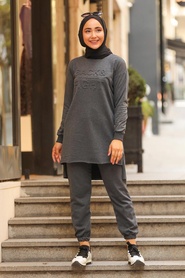 Smoke Color Hijab Suit 5742FU - Thumbnail