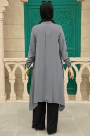 Smoke Color Hijab Tunic 24460FU - Thumbnail